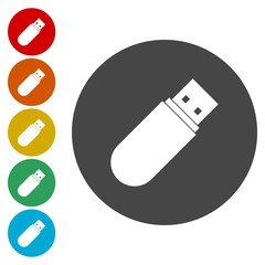 Poster - Usb icon. Usb flat symbol. Usb art illustration 