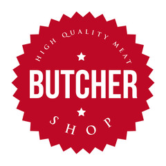 Sticker - Butcher Shop vintage stamp vector