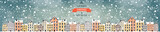 Fototapeta Miasto - Vector illustration. Winter urban landscape. City with snow. Christmas and new year. Cityscape. Buildings.