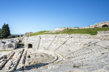 Ancient Greek Theater In Syracuse, Sicily, Italy