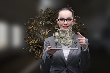 Wall Mural - Businesswoman with dollar in business concept