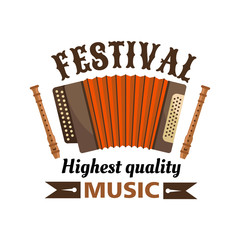 Wall Mural - Music festival isolated vector label emblem