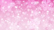 Christmas Background Of Fuzzy And Focused Snowflakes