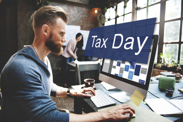 Wall Mural - tax day taxation financial money money concept