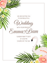 Wedding Ceremony Tropical Invitation Template