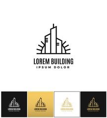 Sticker - Commercial real estate logo vector icon