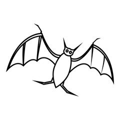 Wall Mural - Bat icon. Outline illustration of bat vector icon for web