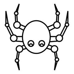 Sticker - Spider icon. Outline illustration of spider vector icon for web