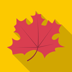 Sticker - Autumn leaf icon. Flat illustration of autumn leaf vector icon for web