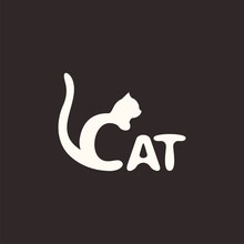 Logo Cat. Letter C Made Like A Cat. Vector Design Logo. Vector Illustration