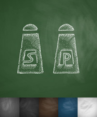 Poster - salt and pepper icon. Hand drawn vector illustration