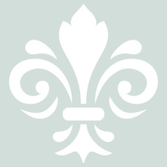 Wall Mural - oriental vector pattern with white royal lily. traditional classic ornament