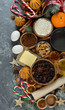 © olyina - Ingredients to bake traditional Christmas fruit cake