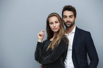 Wall Mural - Confident couple in smart clothing, portrait