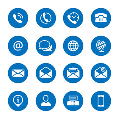 Leinwandbilder - Contact icons buttons set