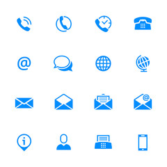 Fototapete - Contact icons buttons set