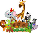 Fototapeta Pokój dzieciecy - zoo and the animal cartoon
