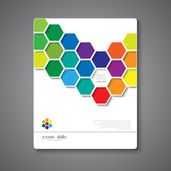 Wall Mural - Abstract brochure template design with hexagons