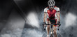 Sport. Cyclist has a traning in the wind tunnel