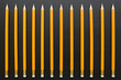 Row of identical pencils