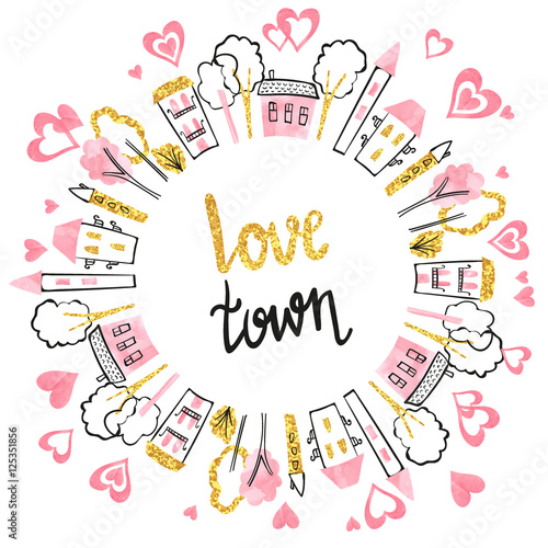 Abstract love town vector i...