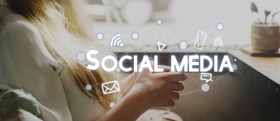 Wall Mural - social media connection graphics concept