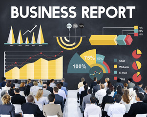 Wall Mural - Business Report Percentage Business Chart Concept
