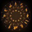 Gold horoscope circle
