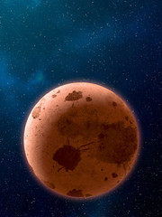 Wall Mural - planets over the nebulae in space