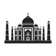 Taj Mahal icon in black style isolated on white background. India symbol stock vector illustration.