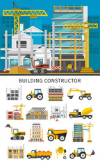 Poster - Construction Decorative Elements Set