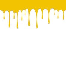 Paint Yellow Color Dropping, Color Droping Background Vector Ill