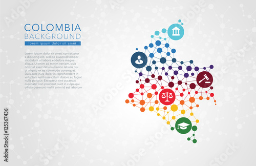 Cuadros en Lienzo Colombia dotted vector background
