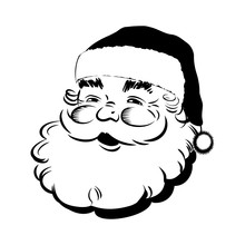 Santa Claus Smiling - Retro Clip Art