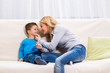 © inesbazdar - Mother and son are spending time together at home.