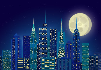 illustration of night city