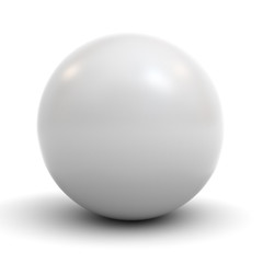 Poster - White sphere isolated over white background with shadow 3D rendering