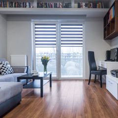 Home interior with balcony