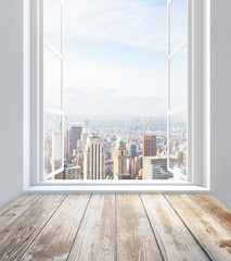 Window with city view