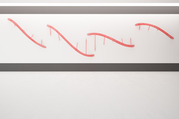 Wall Mural - Red DNA on whiteboard