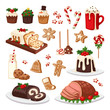© Vectorvstocker - Christmas food vector set.