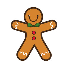 Poster - ginger cookie christmas character isolated icon vector illustration design