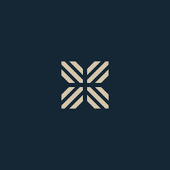 Aufkleber - Unusual geometric letter X. Architecture vector logo. Isolated monogram.