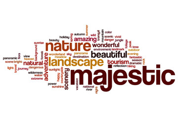 Wall Mural - Majestic word cloud