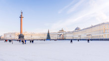 Palace Square In St. Petersburg. General Staff Building Winter V