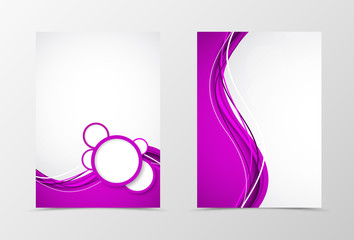 Poster - Front and back dynamic wave flyer template design