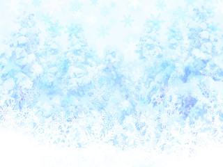 Wall Mural - snow flake winter forest