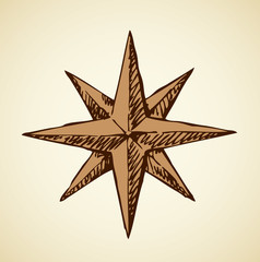 Poster - Compass Icon. Vector sketch