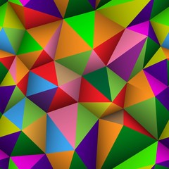 Wall Mural - Colorful triangle seamless low-poly background.