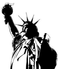 Wall Mural - Statue of Liberty, vector image